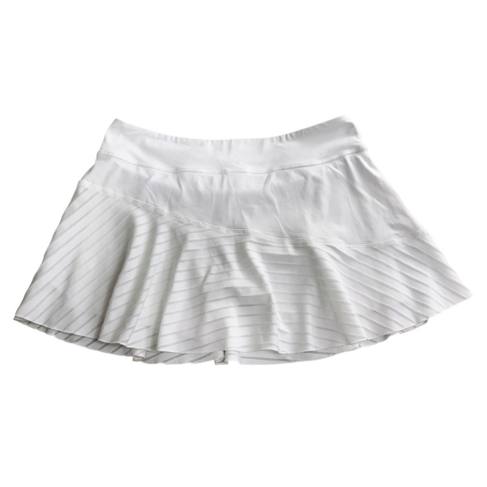 Lija White Tennis Golf Skort Sz Large Stretch Full Skirt Athletic Athleisure - Picture 4 of 5